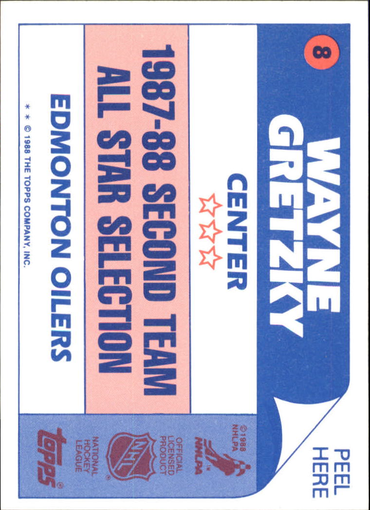 1988-89 Topps Sticker Inserts #8 Wayne Gretzky back image