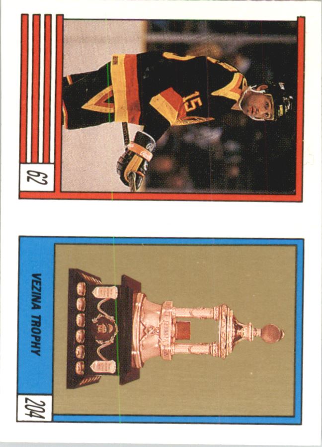 1989-90 O-Pee-Chee Stickers #62 Rich Sutter/ 204. Vezina Trophy