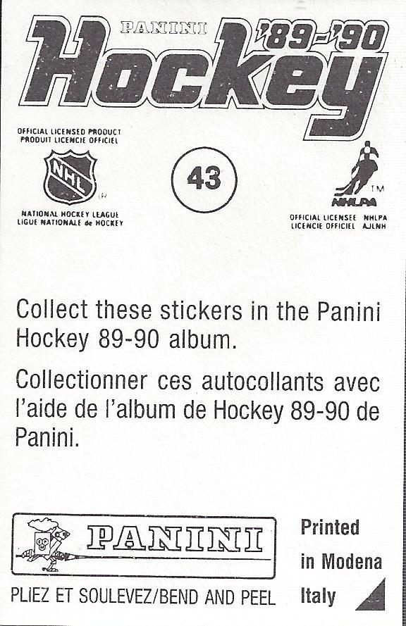 1989-90 Panini Stickers #43 Steve Larmer back image