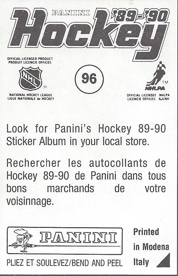1989-90 Panini Stickers #96 Ron Duguay back image