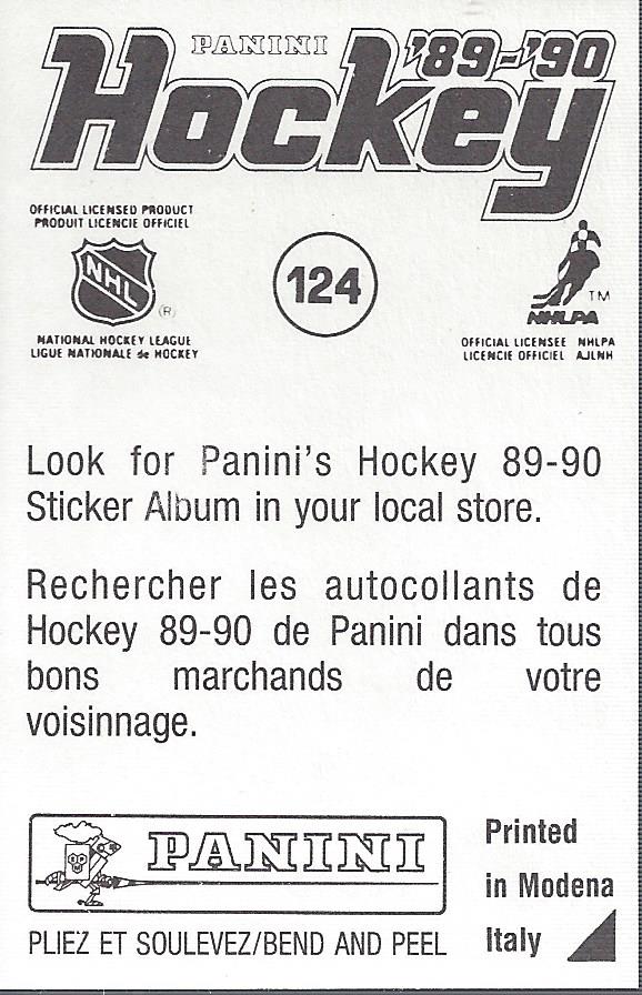 1989-90 Panini Stickers #124 Brian Benning back image