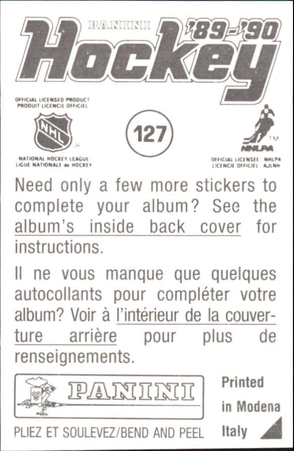 1989-90 Panini Stickers #127 Paul Cavallini back image
