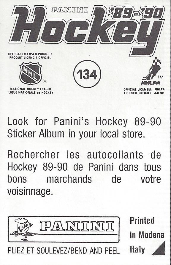 1989-90 Panini Stickers #134 Vincent Damphousse back image