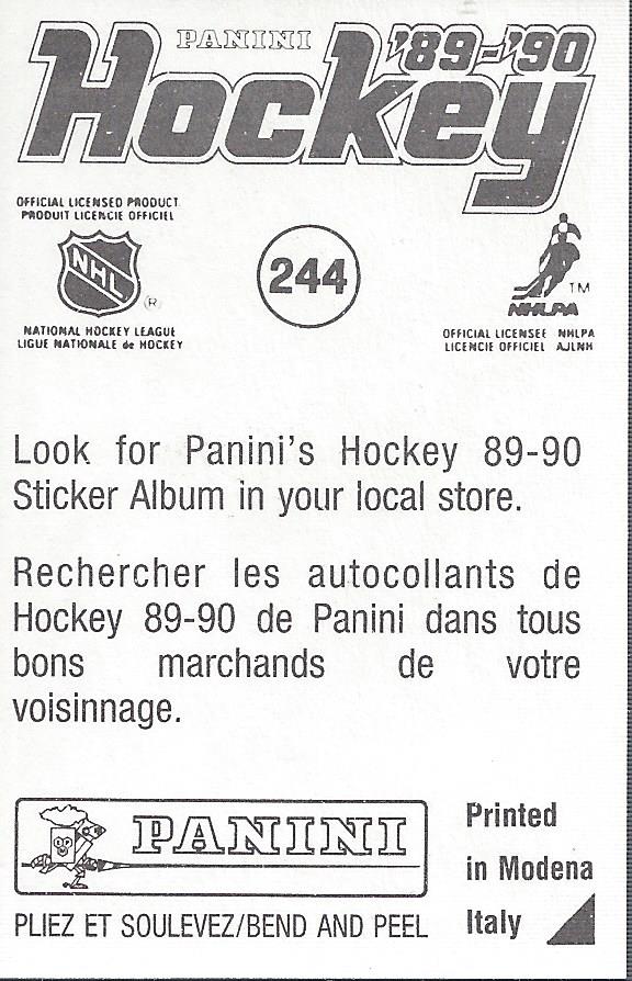 1989-90 Panini Stickers #244 Petr Svoboda back image