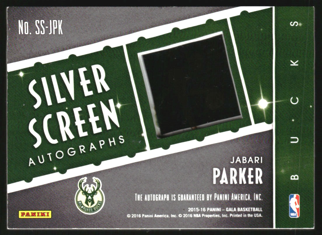 2015-16 Panini Gala Silver Screen Autographs #10 Jabari Parker/35 back image