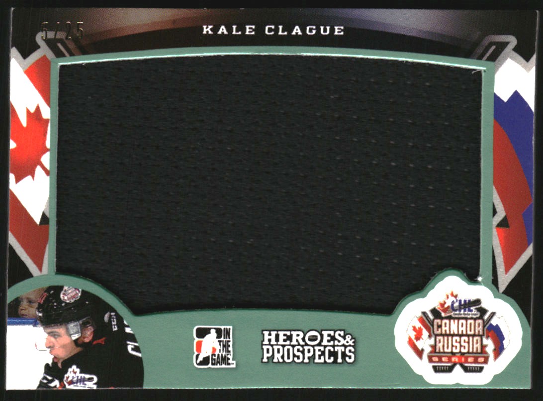 2015-16 ITG Heroes and Prospects Canada Russia Series Jerseys Emerald #CR09 Kale Clague