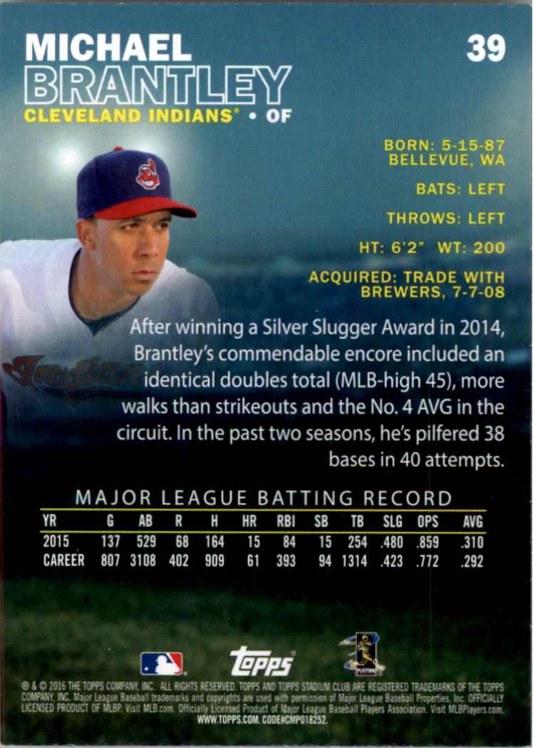 2016 Stadium Club Gold Baseball Card Pick (Inserts) - Picture 25 of 217
