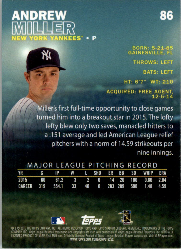 2016 Stadium Club Gold Baseball Card Pick (Inserts) - Picture 63 of 217