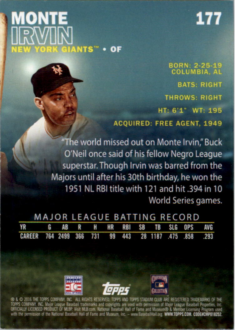2016 Stadium Club Gold Baseball Card Pick (Inserts) - Picture 119 of 217