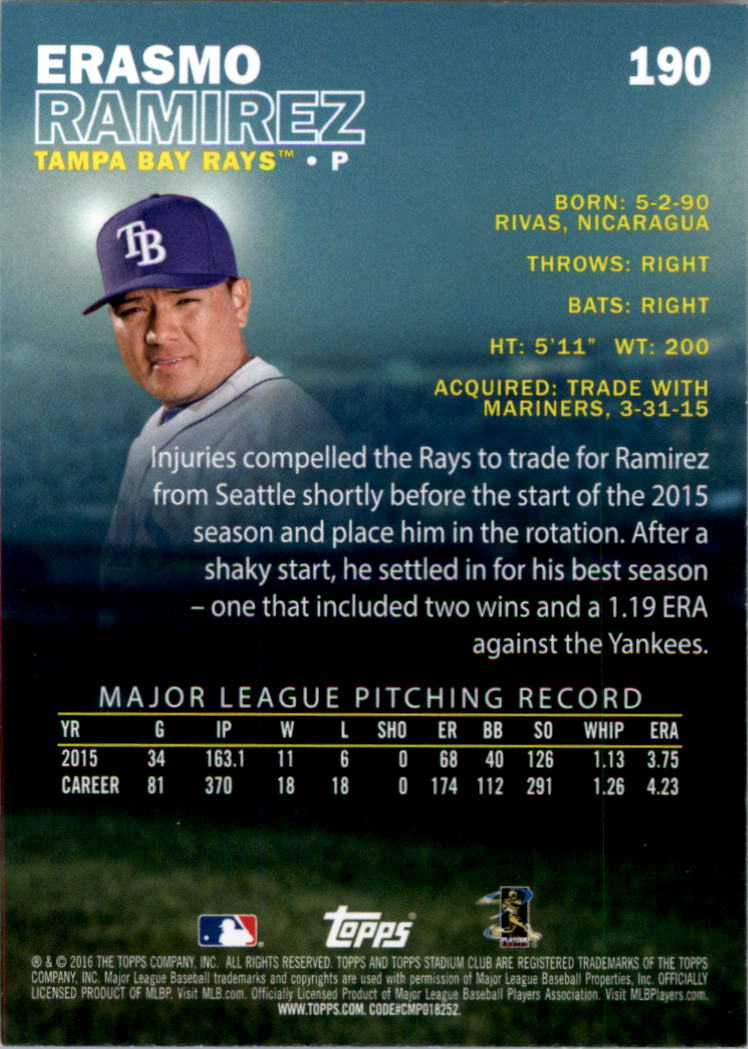 2016 Stadium Club Gold Baseball Card Pick (Inserts) - Picture 135 of 217