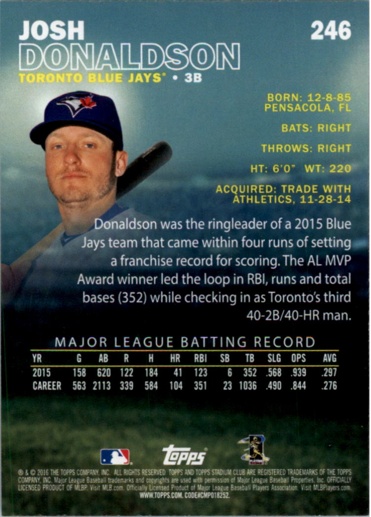 2016 Stadium Club Gold Baseball Card Pick (Inserts) - Picture 187 of 217