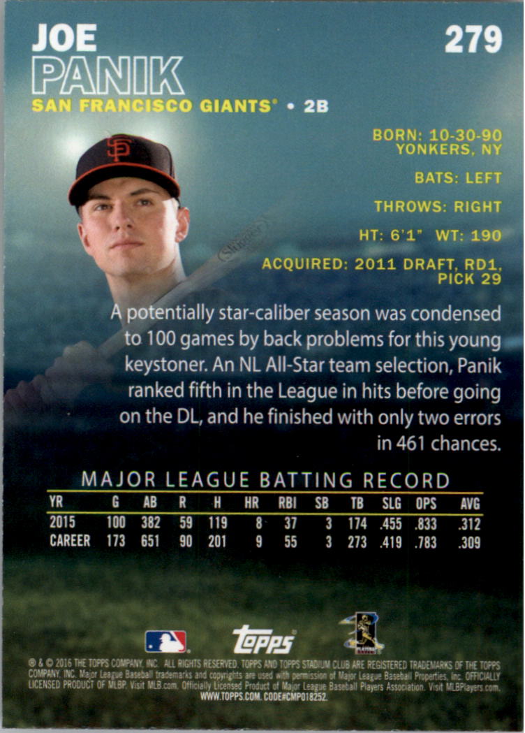 2016 Stadium Club Gold Baseball Card Pick (Inserts) - Picture 209 of 217