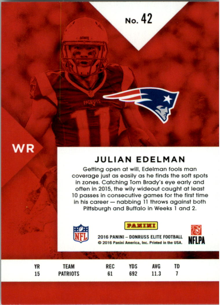 2016 Elite Retail Green #42 Julian Edelman back image