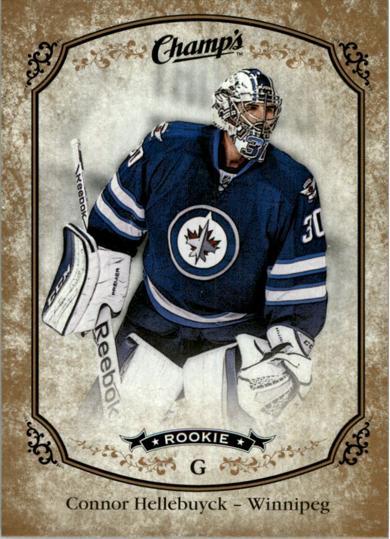 2015-16 Upper Deck Champ's Gold Variant Front #264 Connor Hellebuyck SP