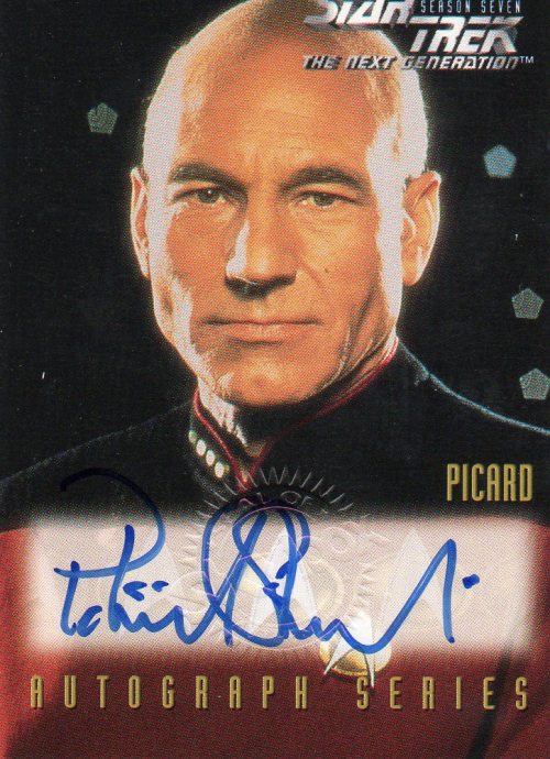 1994-99 SkyBox Star Trek The Next Generation Episode Collection Autographs #A1 Patrick Stewart as Captain Picard