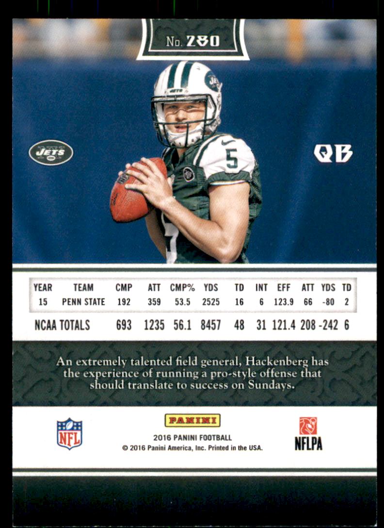 2016 Panini Blue #280 Christian Hackenberg back image