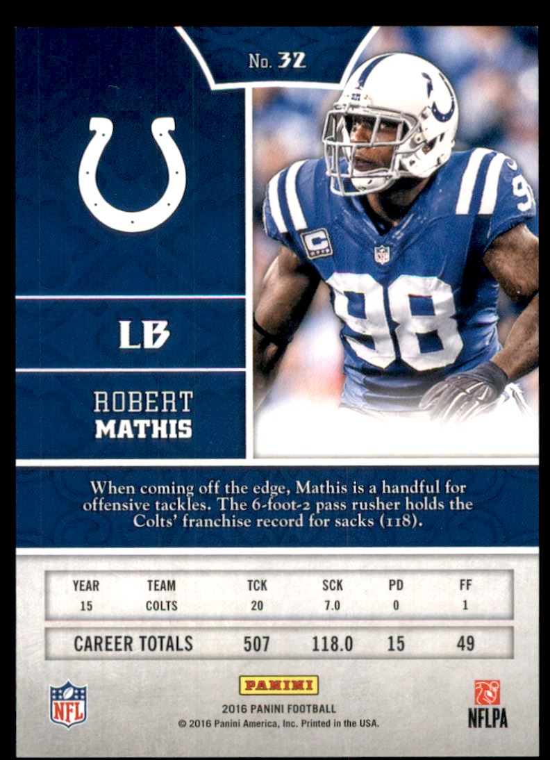 2016 Panini Red #32 Robert Mathis back image