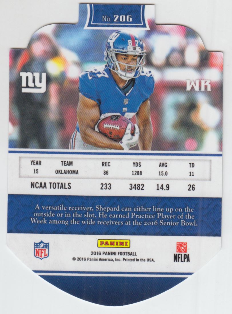 2016 Panini Sacrifice Die Cuts #206 Sterling Shepard