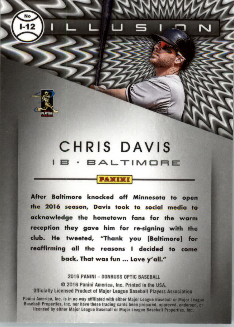 2016 Donruss Optic Illusion #12 Chris Davis back image