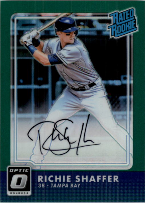 2016 Donruss Optic Rated Rookies Signatures Green #28 Richie Shaffer/3