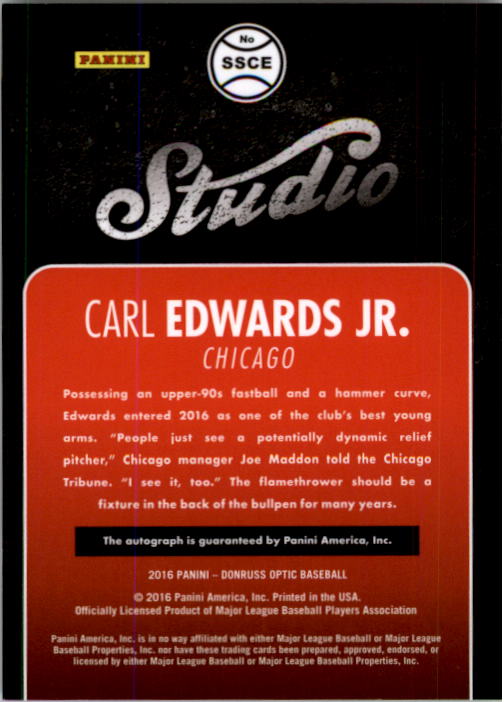 2016 Donruss Optic Studio Signatures #6 Carl Edwards Jr. back image