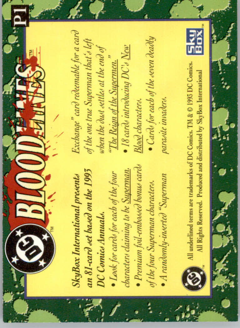 Tarjetas ""promocionales"" de DC Bloodlines (Skybox 1993) - Imagen 3 de 11