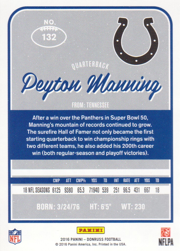 2016 Donruss #132 Peyton Manning back image