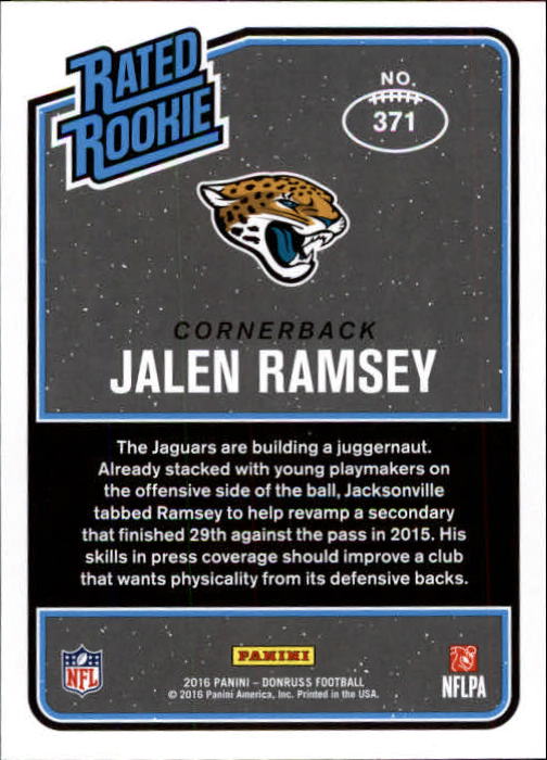 2016 Donruss #371 Jalen Ramsey RR RC back image
