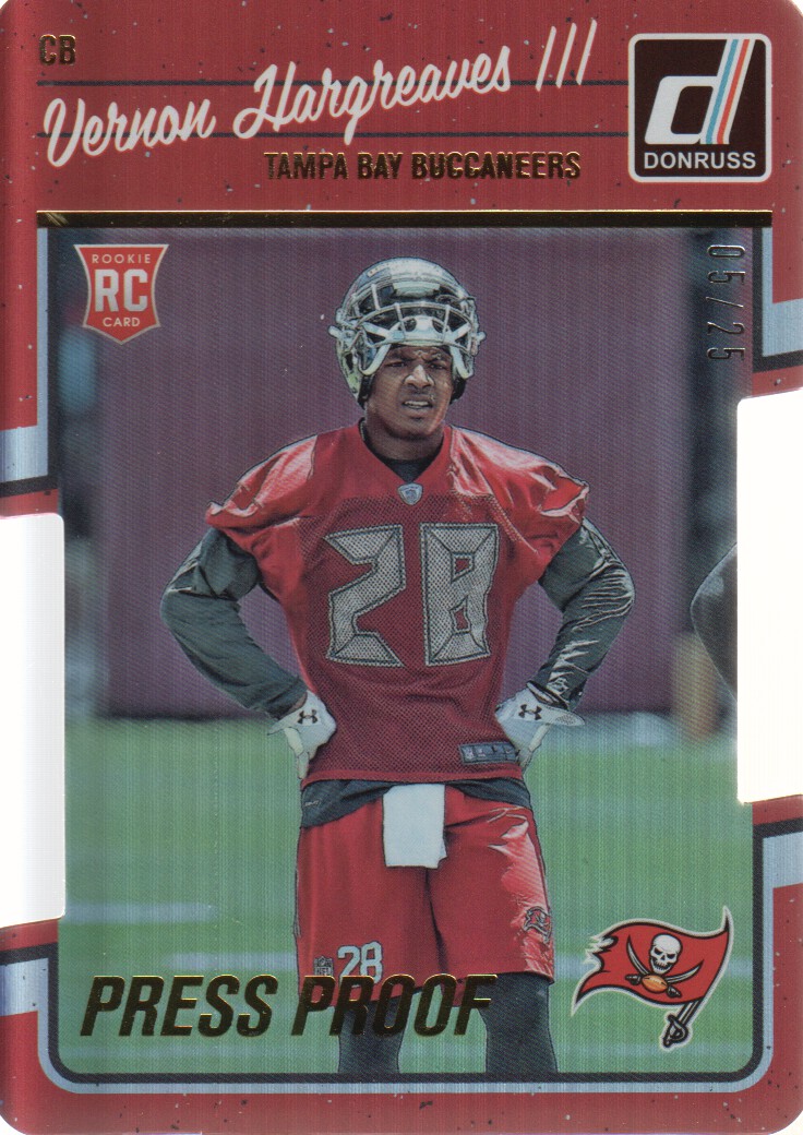 2016 Donruss Press Proofs Gold Die Cut #345 Vernon Hargreaves III
