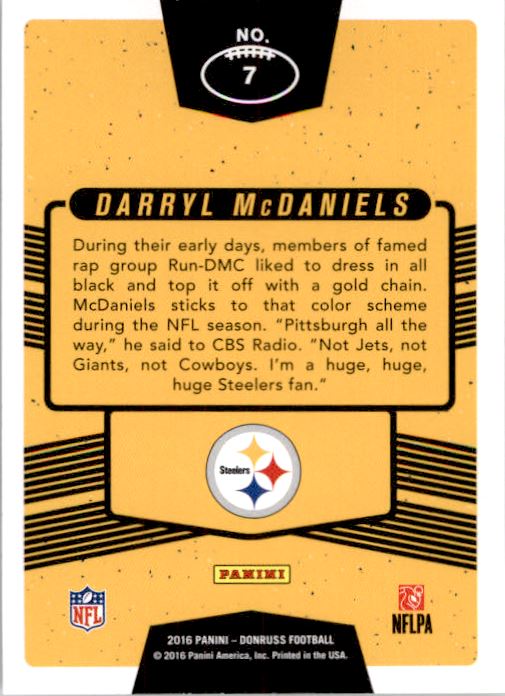 2016 Donruss Fans of the Game Holo #8 Darryl McDaniels back image