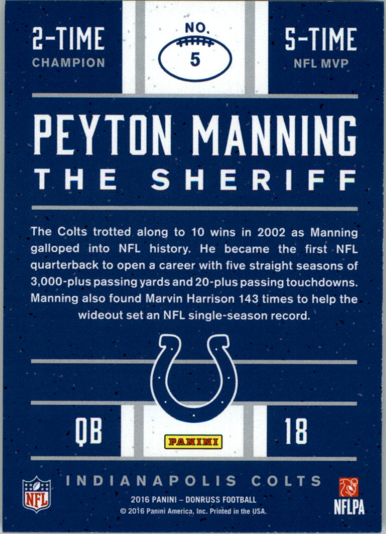 2016 Donruss Peyton Manning Football Card Pick (Inserts)