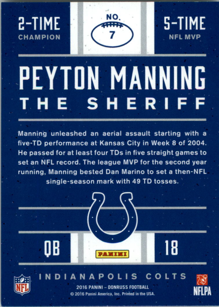 2016 Donruss Peyton Manning Football Card Pick (Inserts)