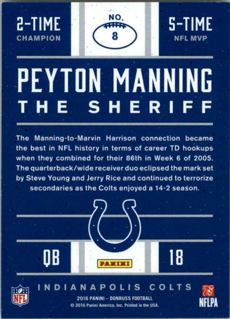 2016 Donruss Peyton Manning Football Card Pick (Inserts)