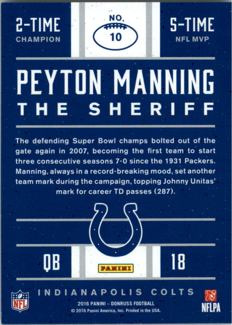 2016 Donruss Peyton Manning Football Card Pick (Inserts)