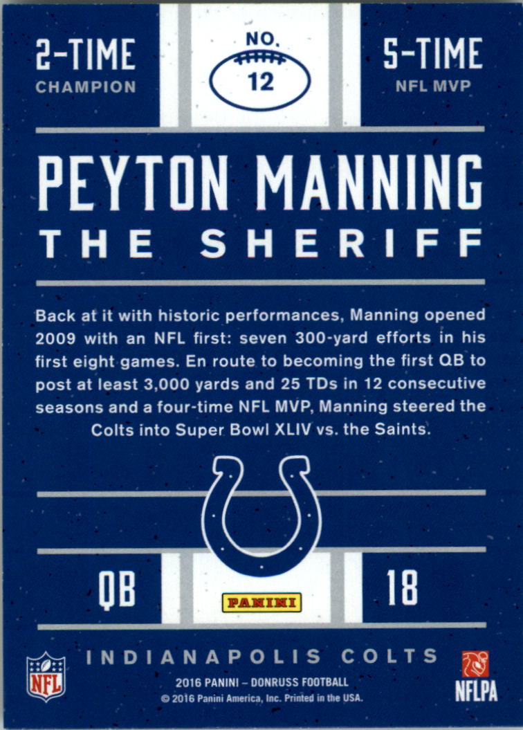 2016 Donruss Peyton Manning Football Card Pick (Inserts)