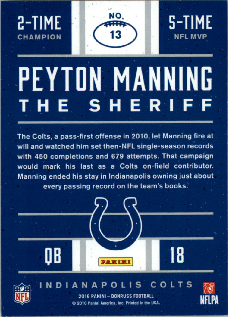 2016 Donruss Peyton Manning Football Card Pick (Inserts)