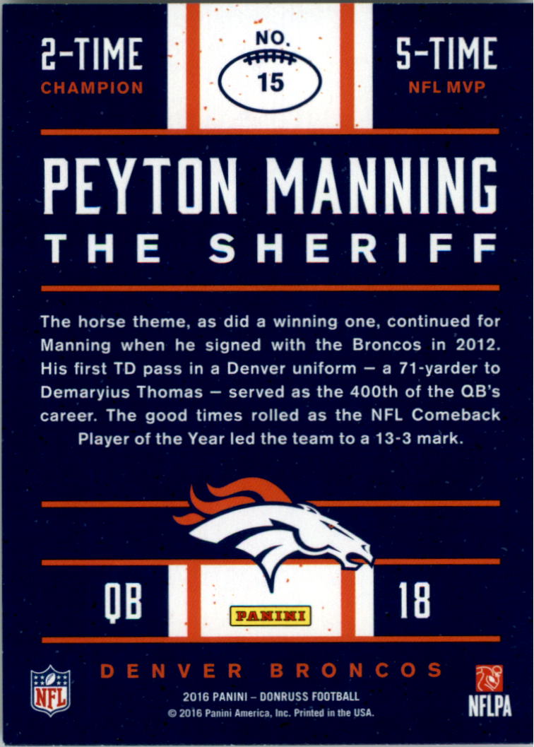 2016 Donruss Peyton Manning Football Card Pick (Inserts)