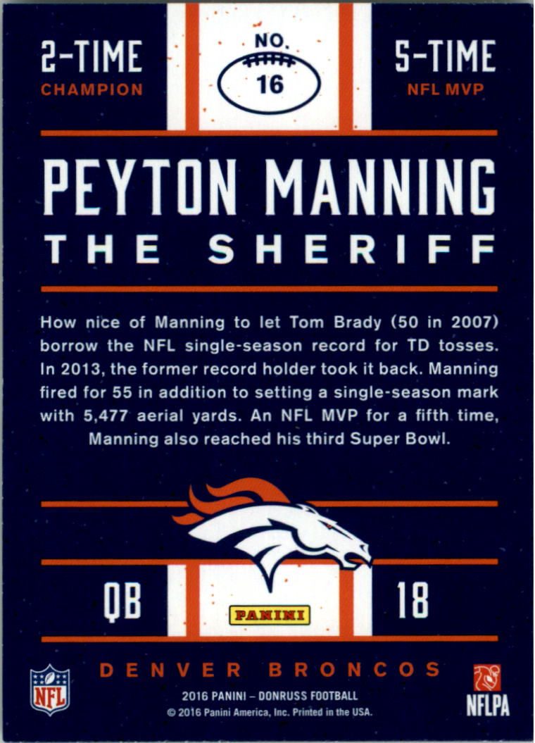 2016 Donruss Peyton Manning Football Card Pick (Inserts)