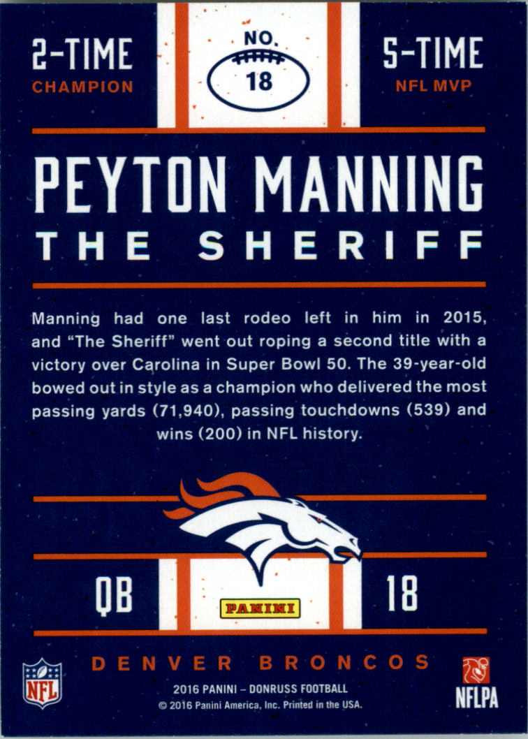 2016 Donruss Peyton Manning Football Card Pick (Inserts)