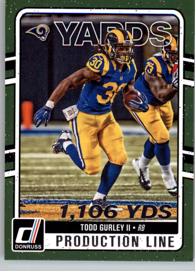 2016 Donruss Production Line Yards #3 Todd Gurley