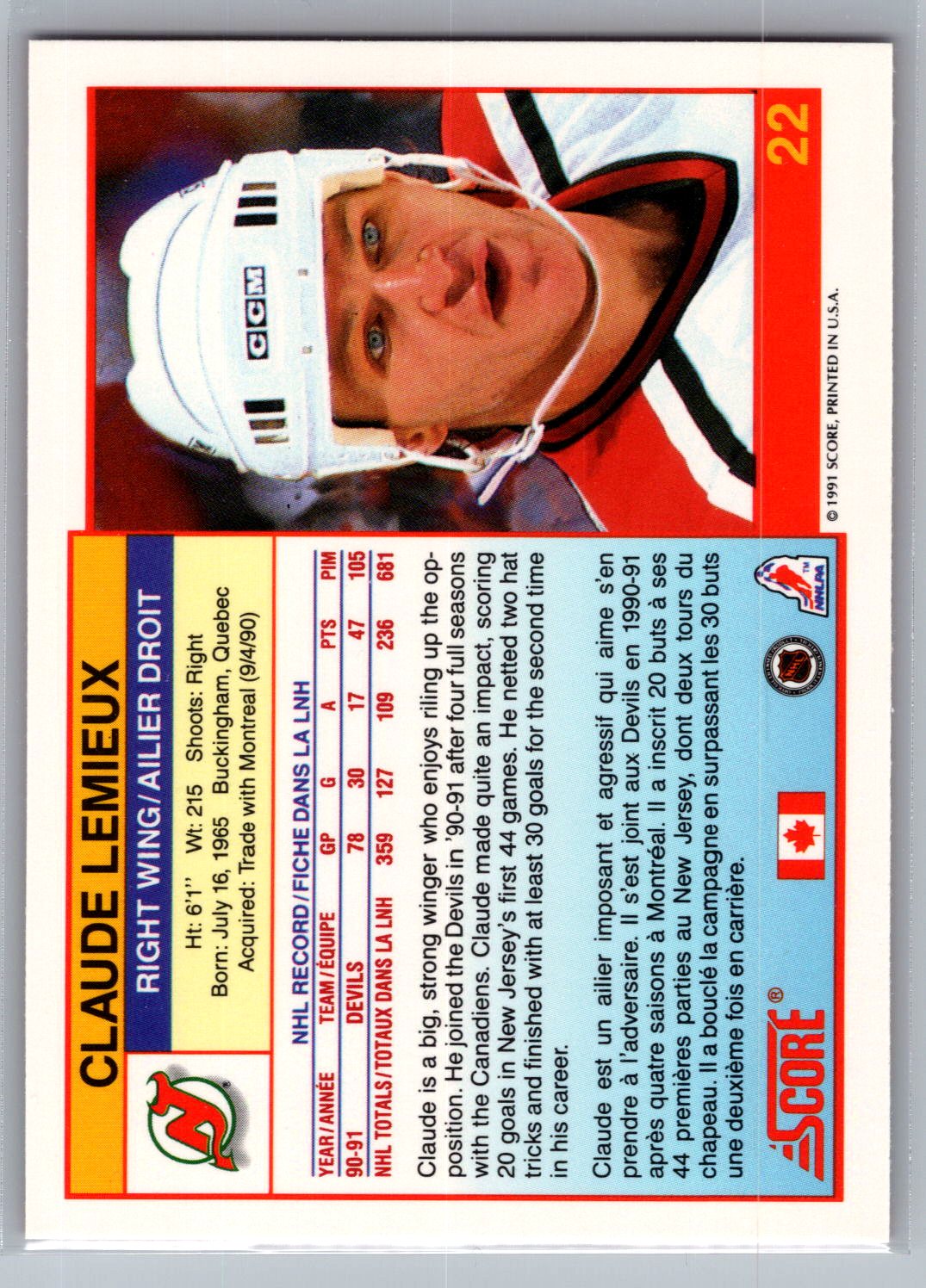 1991-92 Score Canadian - #184 Viacheslav Fetisov