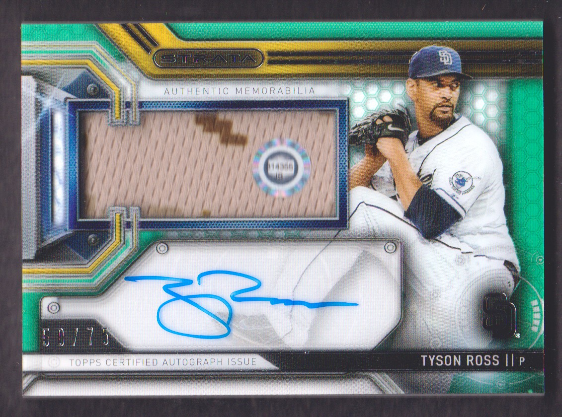 2016 Topps Strata Clearly Authentic Autograph Relics Green #CAARTR Tyson Ross