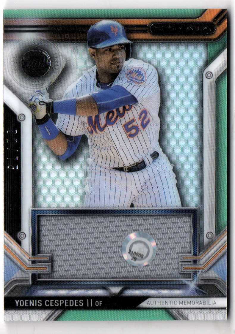 2016 Topps Strata Clearly Authentic Relics Green #CARYC Yoenis Cespedes