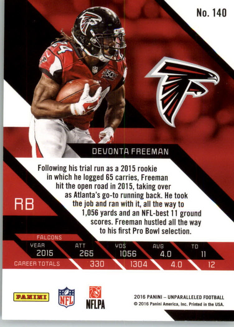 2016 Panini Unparalleled #140 Devonta Freeman back image