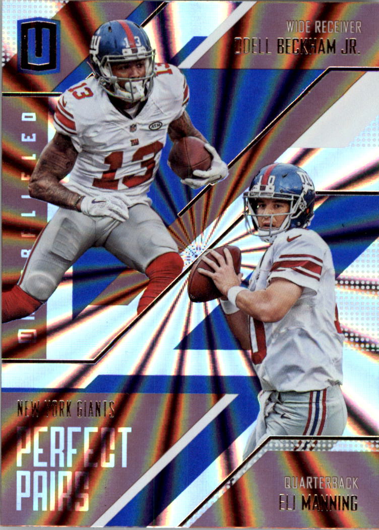 2016 Panini Unparalleled Perfect Pairs #7 Eli Manning/Odell Beckham Jr.