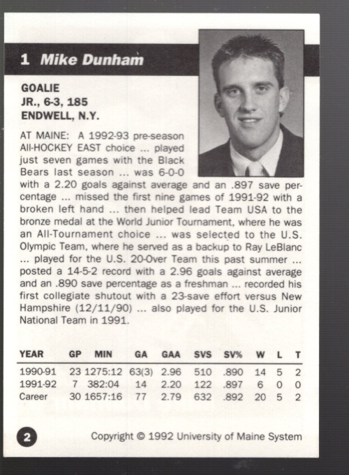 B7156- 1992-93 Maine Black Bears Hockey Cards 1-36 -You Pick- 15+ FREE US SHIP - Picture 5 of 14
