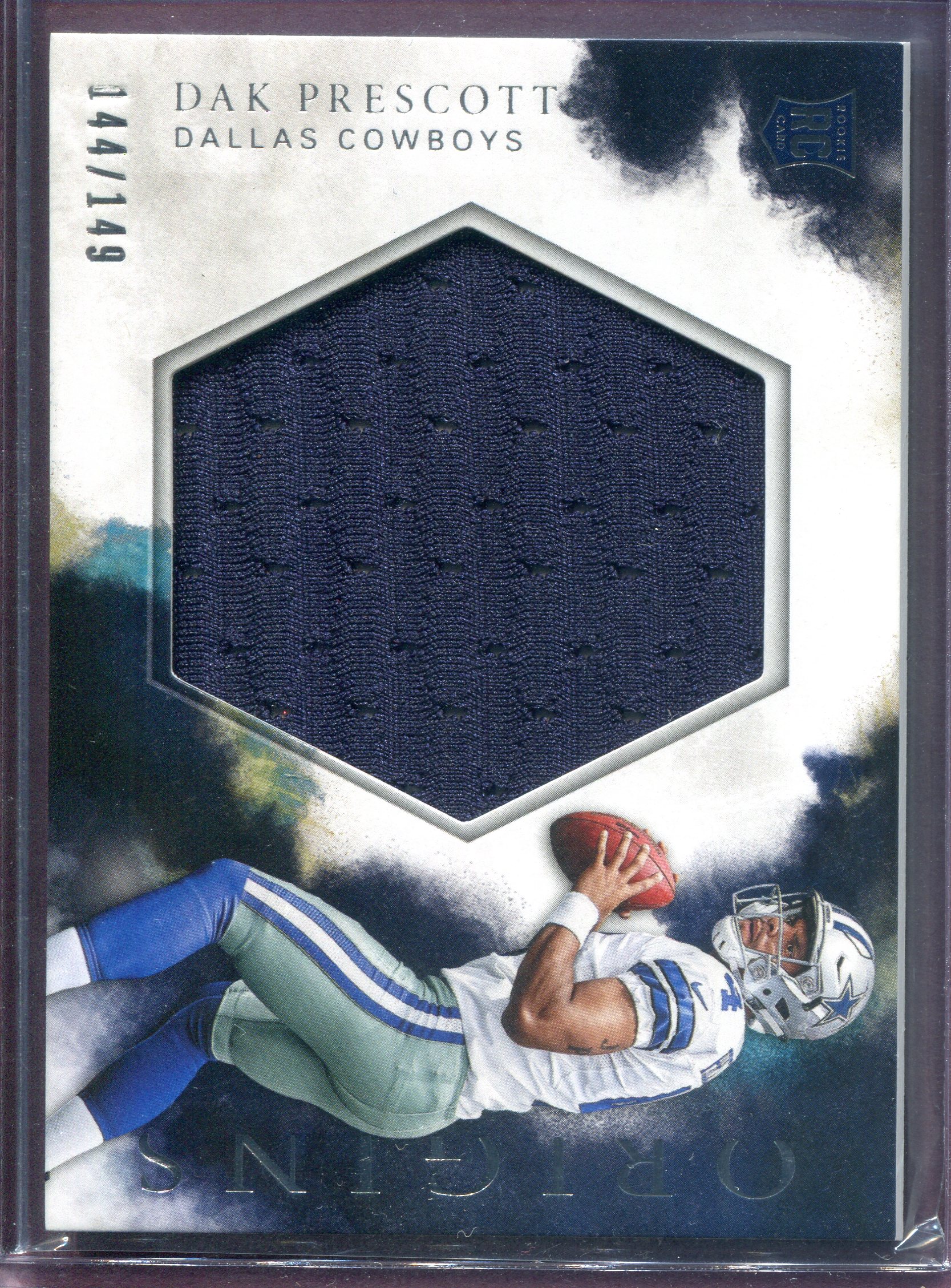 2016 PANINI ORIGINS- DAK PRESCOTT- ROOKIE CARD JUMBO JERSEY- PSA 8  (NM/MT)../149