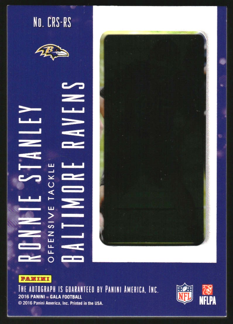 2016 Panini Gala Cinematic Rookie Signatures Jade #41 Ronnie Stanley back image