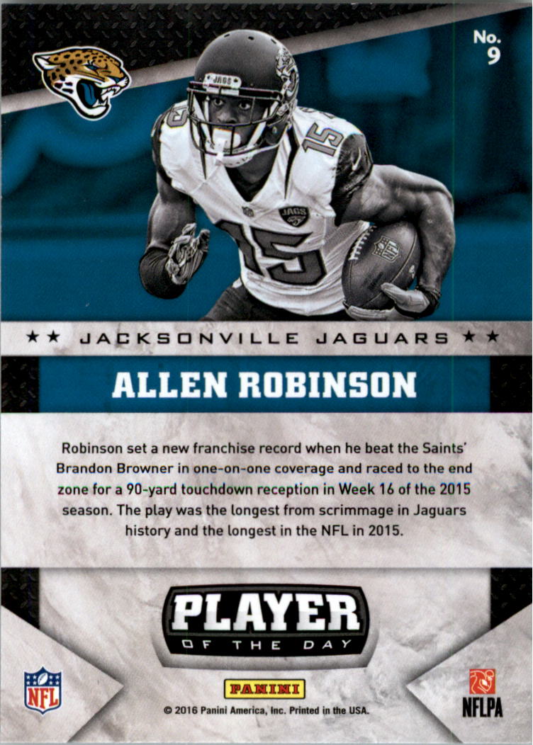 2016 Panini Player of the Day #9 Allen Robinson back image