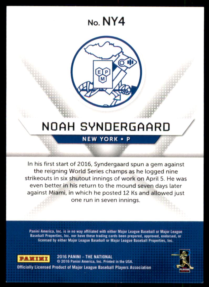 2016 Panini National Convention New York Baseball #4 Noah Syndergaard back image